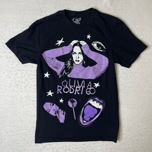 Olivia Rodrigo Sour Tour Graphic T-Shirt Black Purple Mens Small S Concert Merch